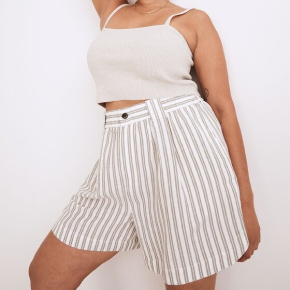 NWOT Madewell Linen Blend Curved Hem Shorts - XXS